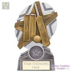 The Stars Cricket Plaque Award Silver & Gold 130mm