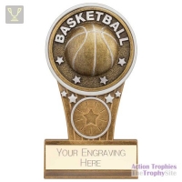 Ikon Tower Basketball Award Antique Silver & Gold 125mm