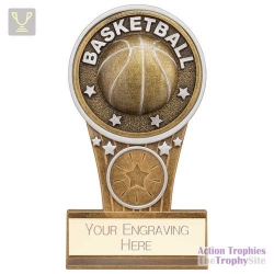 Ikon Tower Basketball Award Antique Silver & Gold 125mm