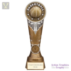 Ikon Tower Basketball Award Antique Silver & Gold 225mm
