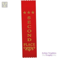 Recognition 2nd Place Ribbon Red 200 x 50mm