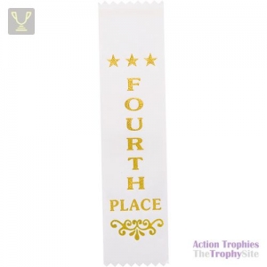 Recognition 4th Place Ribbon White 200 x 50mm