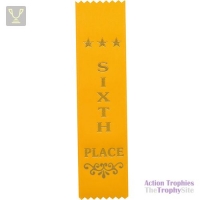 Recognition 6th Place Ribbon Yellow 200 x 50mm