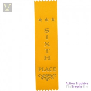 Recognition 6th Place Ribbon Yellow 200 x 50mm