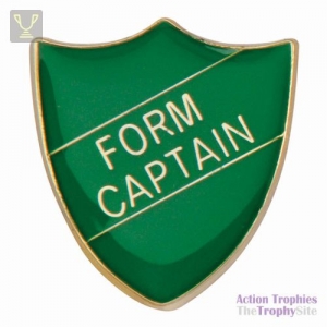 School Pin Badge Form Captain Green 25mm