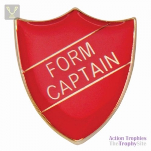 School Pin Badge Form Captain Red 25mm