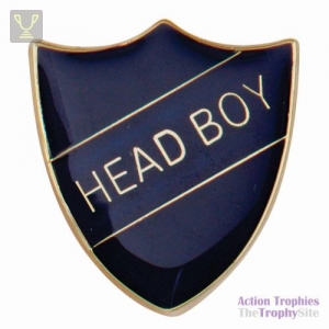 School Pin Badge Head Boy Blue 25mm