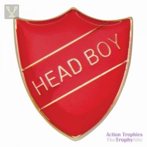 School Pin Badge Head Boy Red 25mm