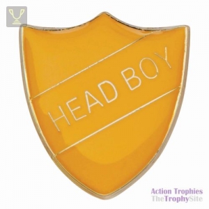 School Pin Badge Head Boy Yellow 25mm