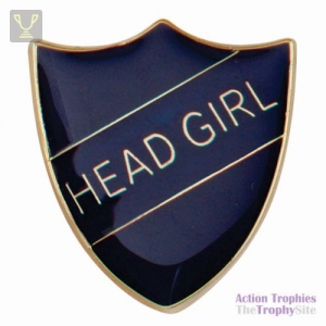 School Pin Badge Head Girl Blue 25mm