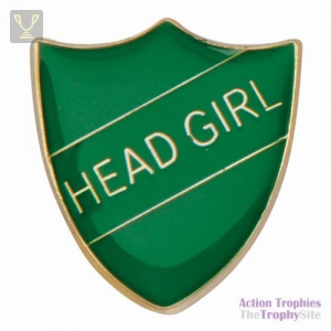 School Pin Badge Head Girl Green 25mm