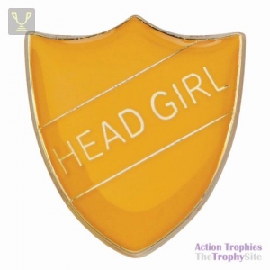 School Pin Badge Head Girl Yellow 25mm