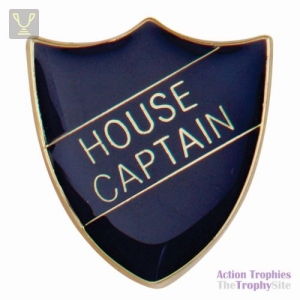 School Pin Badge House Captain Blue 25mm