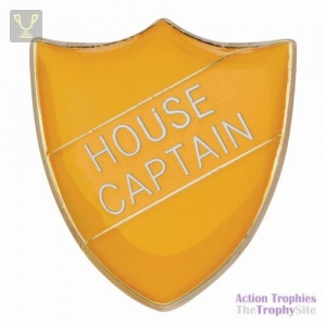 School Pin Badge House Captain Yellow 25mm