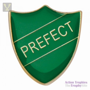 School Pin Badge Prefect Green 25mm