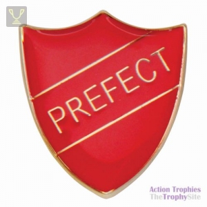 School Pin Badge Prefect Red 25mm