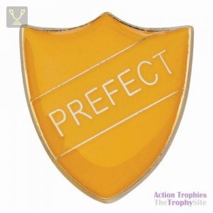 School Pin Badge Prefect Yellow 25mm