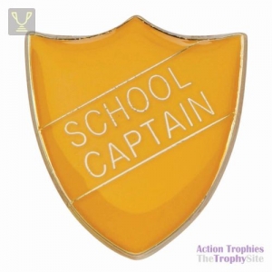 School Pin Badge School Captain Yellow 25mm