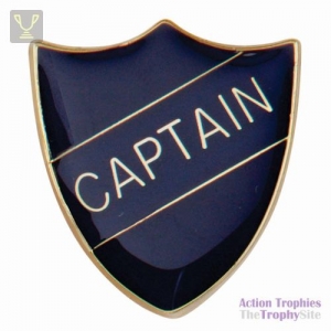 School Pin Badge Captain Blue 25mm