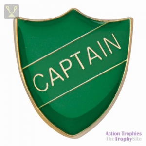 School Pin Badge Captain Green 25mm