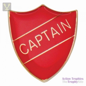 School Pin Badge Captain Red 25mm