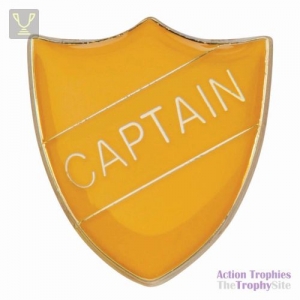 School Pin Badge Captain Yellow 25mm