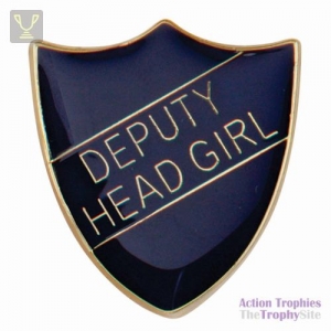 School Pin Badge Deputy Head Girl Blue 25mm