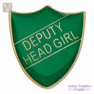 School Pin Badge Deputy Head Girl Green 25mm