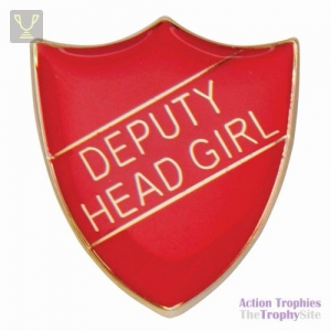 School Pin Badge Deputy Head Girl Red 25mm