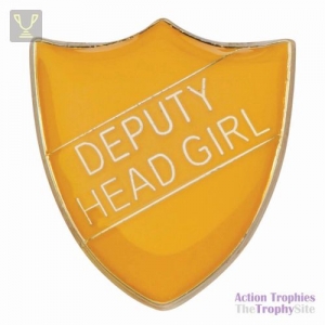 School Pin Badge Deputy Head Girl Yellow 25mm