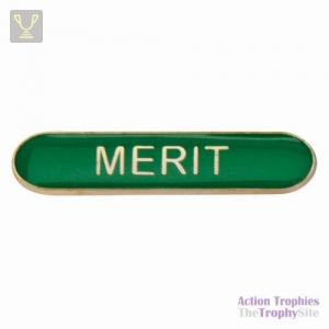 School Bar Badge Merit Green 40mm
