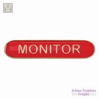School Bar Badge Monitor Red 40mm