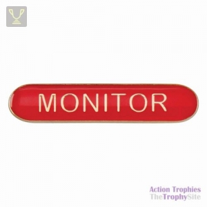 School Bar Badge Monitor Red 40mm