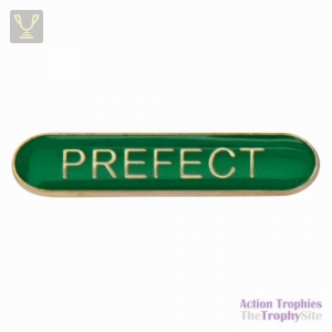 School Bar Badge Prefect Green 40mm