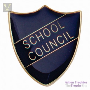 School Pin Badge School Council Blue 25mm