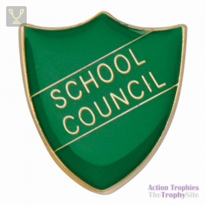 School Pin Badge School Council Green 25mm