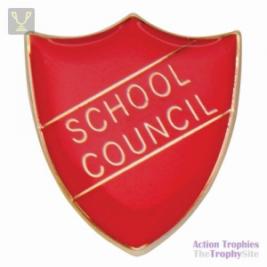 School Pin Badge School Council Red 25mm