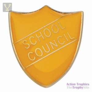 School Pin Badge School Council Yellow 25mm