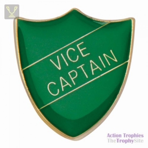 School Pin Badge Vice Captain Green 25mm