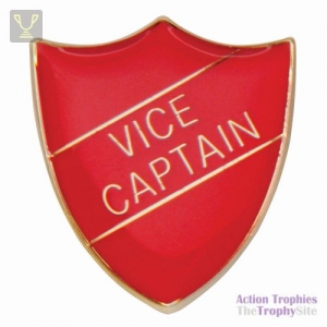 School Pin Badge Vice Captain Red 25mm