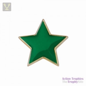 School Pin Badge Star Green 20mm
