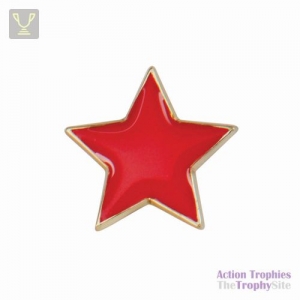 School Pin Badge Star Red 20mm