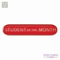 School Bar Badge Student of Month Red 40mm