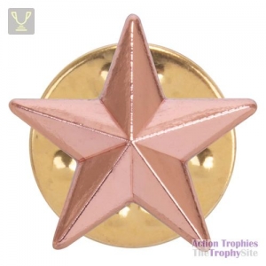 3D Bronze Star Pin Badge 12mm