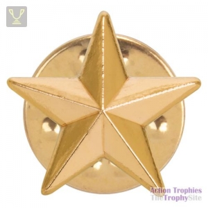 3D Gold Star Pin Badge 12mm