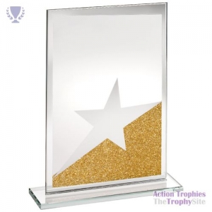 Jade Glass Rectangle Gold/Silver Glitter 7.25in
