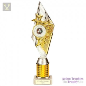 Pizzazz Plastic Tube Trophy Silver & Gold 325mm