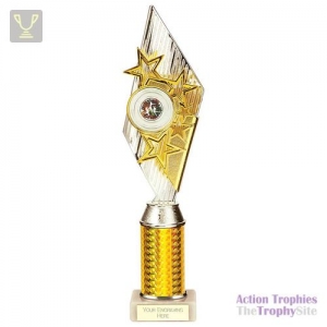 Pizzazz Plastic Tube Trophy Silver & Gold 350mm