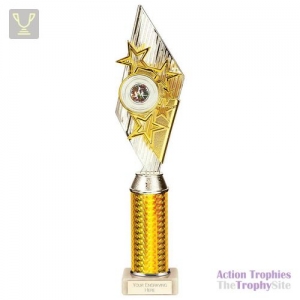 Pizzazz Plastic Tube Trophy Silver & Gold 375mm