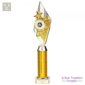 Pizzazz Plastic Tube Trophy Silver & Gold 400mm